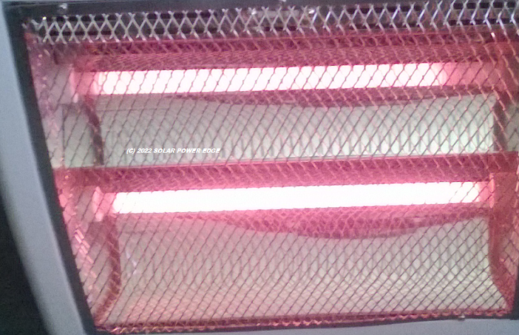 One of my heaters running straight off of solar panels