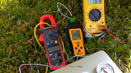 Test instruments used while running the 100 watt mini portable solar electric oven prototype invention