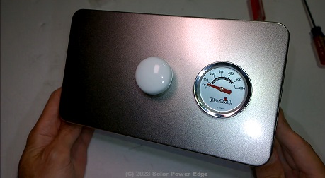 Picture of the 100 watt mini portable solar electric oven prototype invention