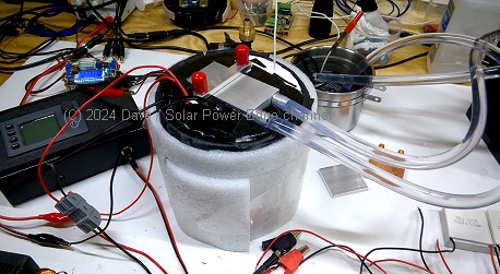 Peltier freezer solid state solar powered dc test experiment prototype foam insulation