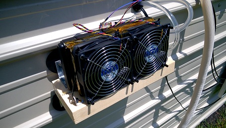 Water cooling Experimental solar air conditioner peltier elements cooling workshop test research