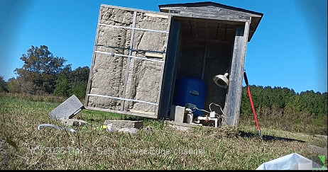 Solar electric heated well house rock wool insulation