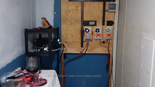 Early beginnings of our solar power installation running freezers off grid