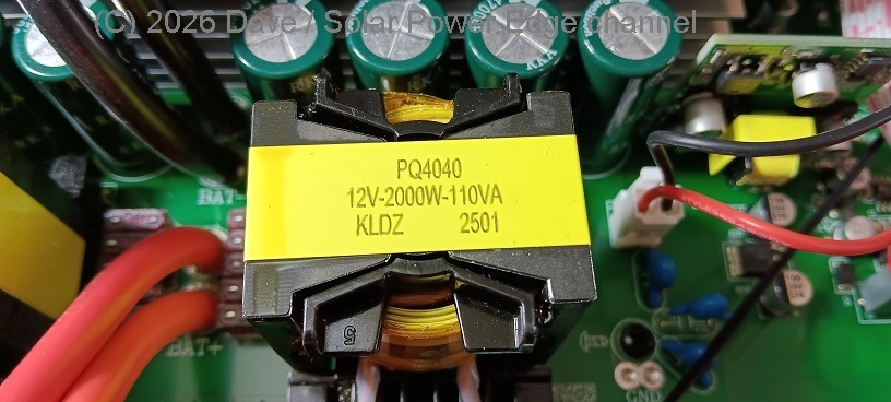 One of the transformers in the DC-AC boost stage