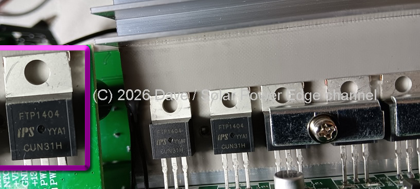 A closer look at the FTP1404 parts handling the DC low voltage input