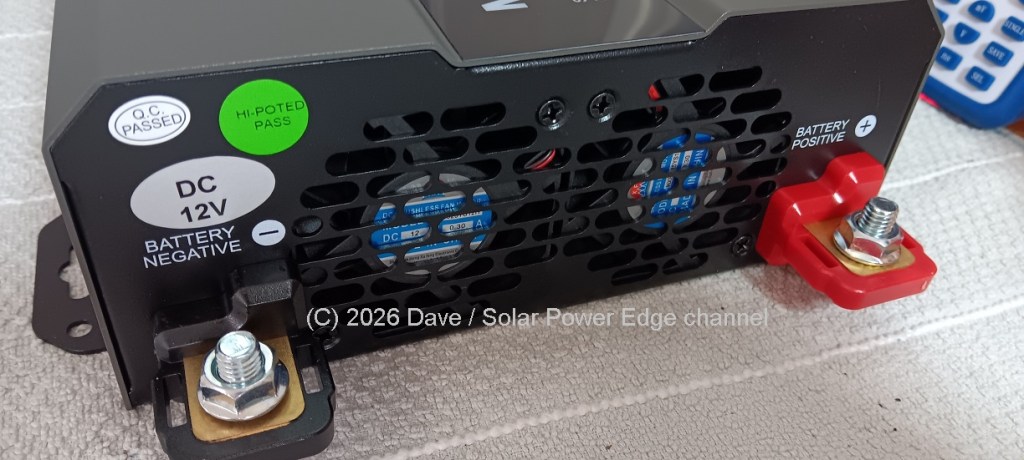 The inverters 12v input studs