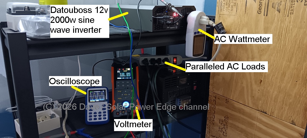 Test setup in solar utility equipment room part 1 MFUZOP SAK Dataouboss pure sine wave inverter