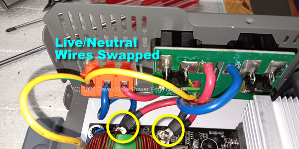 Junbpaw 3080w pure sine wave inverter live neutral reversed FIXED swapped