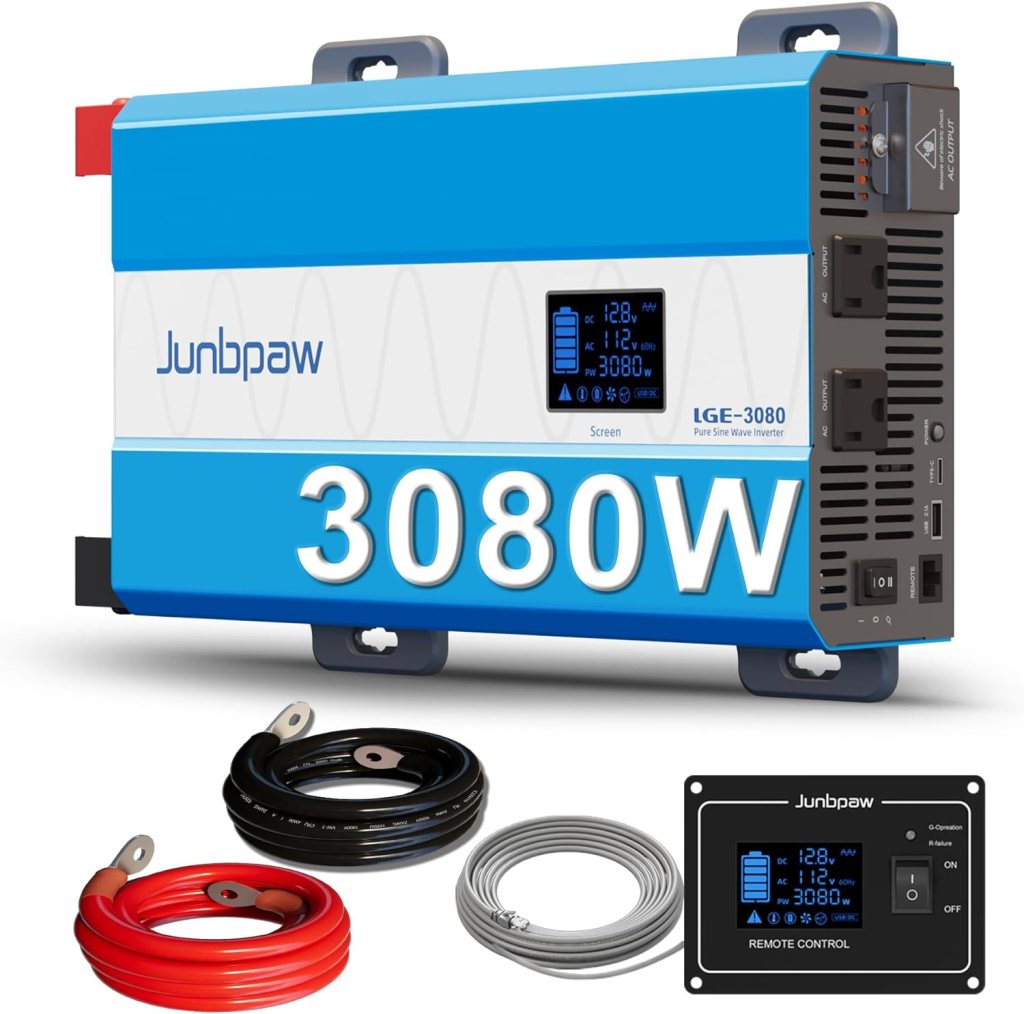 Junbpaw 3080w pure sine wave inverter amazon stock photo