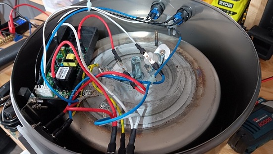 48V Water Distiller water purification in action PV2L off grid DC solar SMPS switch mode power supply found inside